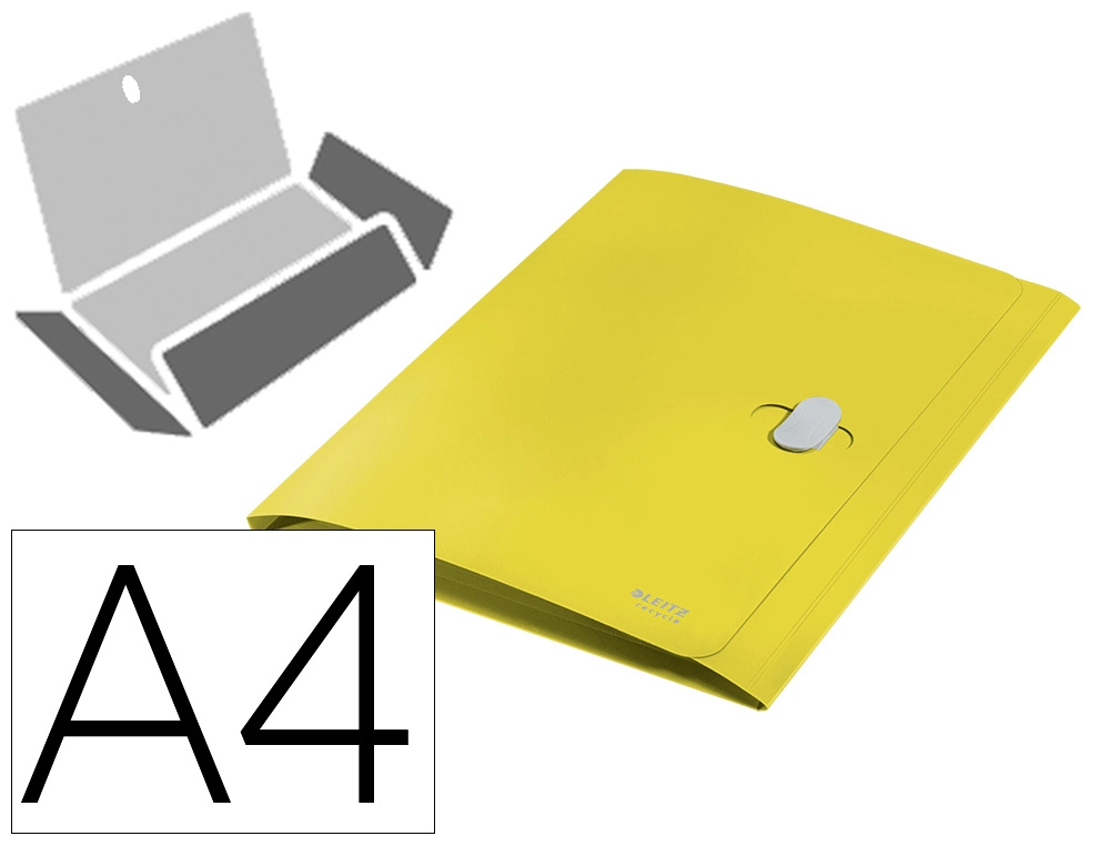 [169292] Carpeta leitz recycle gomas tres solapas din a4 polipropileno amarillo