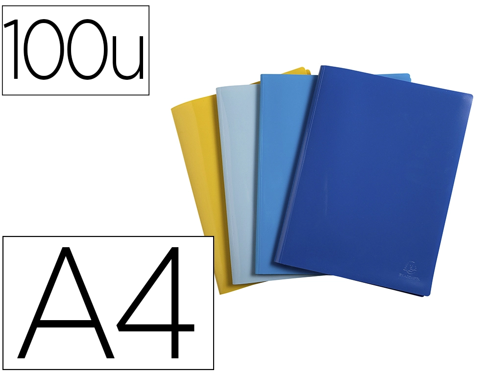 [169229] Carpeta exacompta escaparate 100 fundas din a4 reciclada polipropileno colores surtidos