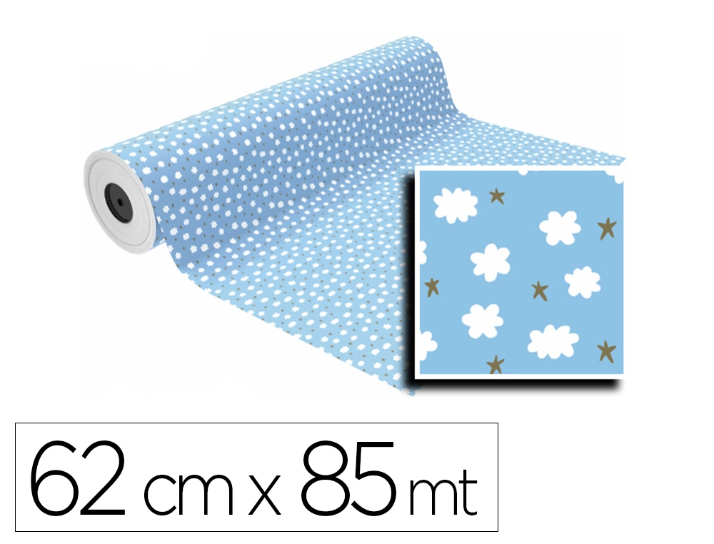 [169186] Papel de regalo basika in1903-a bobina ancho 62 cm longitud 85 m peso 4 kg gramaje 60 g