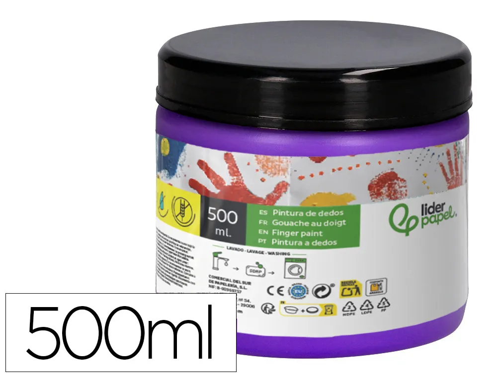 [169167] Pintura dedos liderpapel violeta tarrina de 500 cc