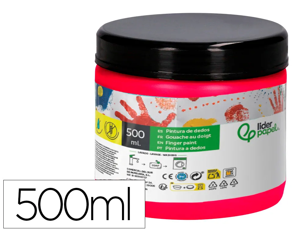 [169163] Pintura dedos liderpapel magenta tarrina de 500 cc