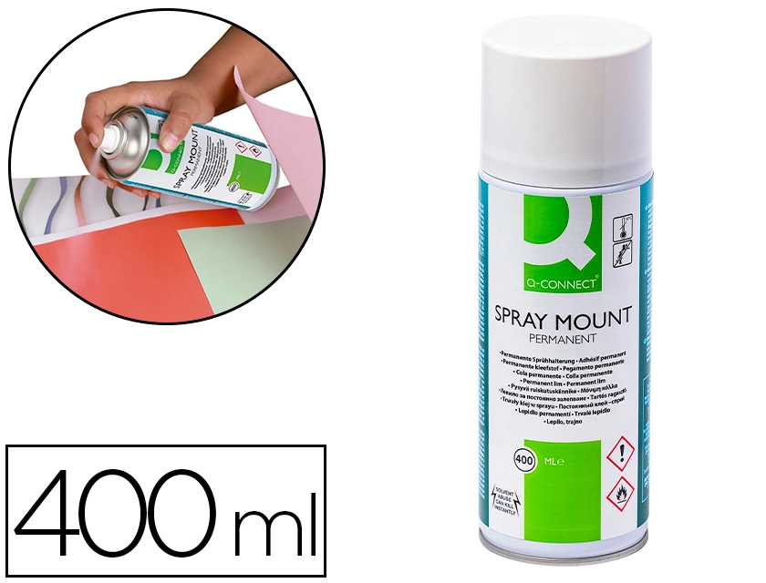 [169124] Pegamento q-connect spray mount adhesivo permanente bote de 400 ml