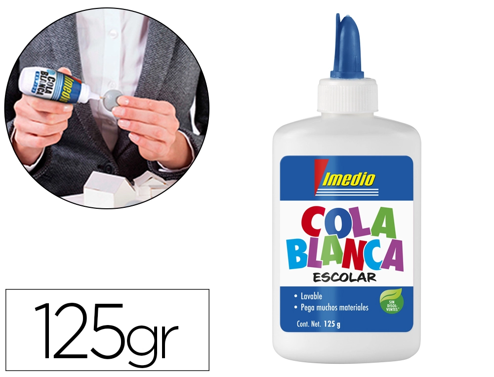 [168059] Pegamento cola blanca imedio escolar lavable bote de 125 g