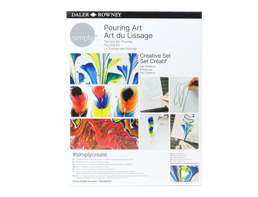 Set de pintura daler rowney simply creativo pouring