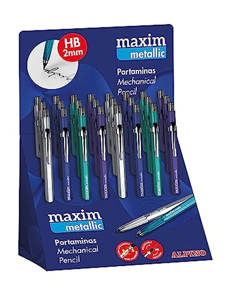 [167896] Portaminas maxim metalix 2 mm expositor de 24 unidades