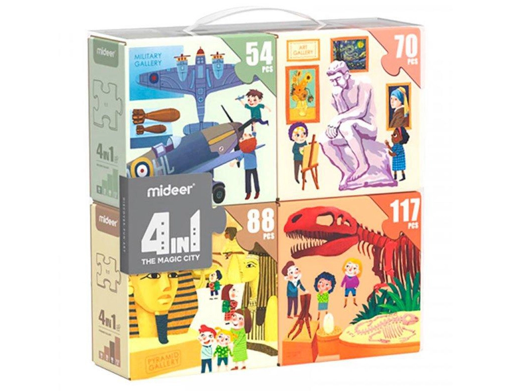 [167828] Puzle mideer 4 en 1 museo 54/70/88/117 piezas