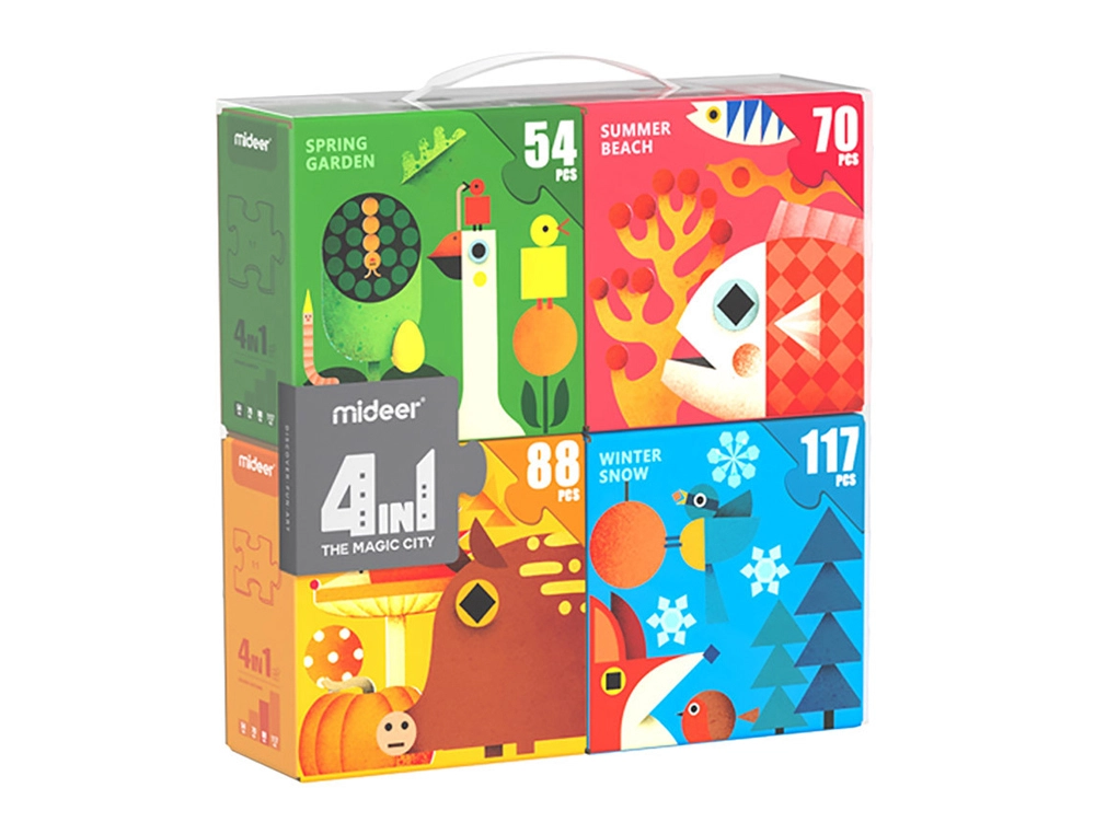 [167826] Puzle mideer 4 en 1 estaciones 54/70/88/117 piezas