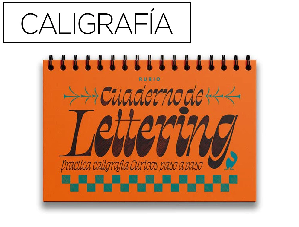 [167462] Cuaderno rubio lettering caligrafia practica curioos paso a paso encuadernacion espiral tapa dura 212 paginas