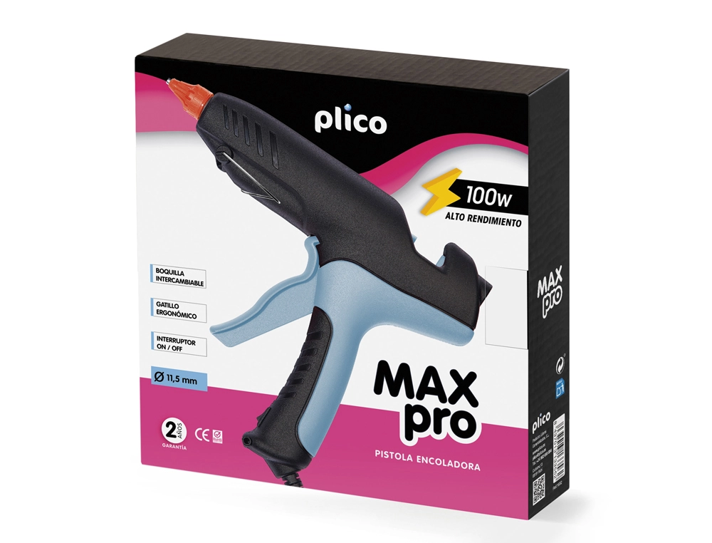 [167277] Pistola de silicona caliente plico max pro 100w
