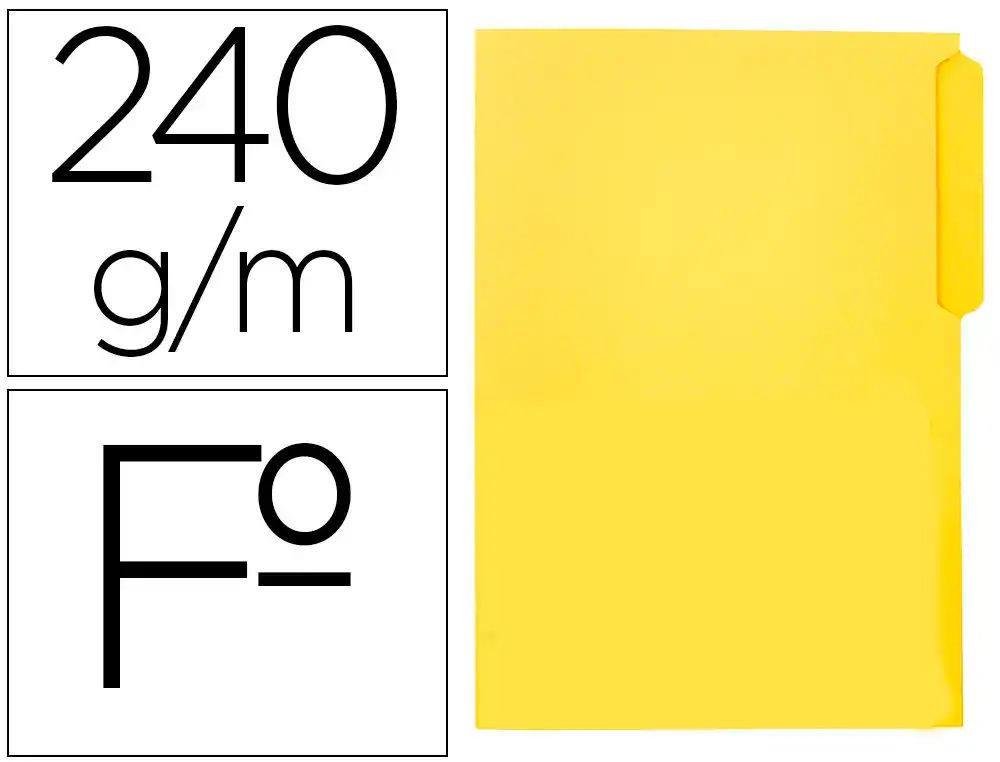 [167197] Subcarpeta cartulina liderpapel folio pestaña izquierda 240g/m2 amarillo