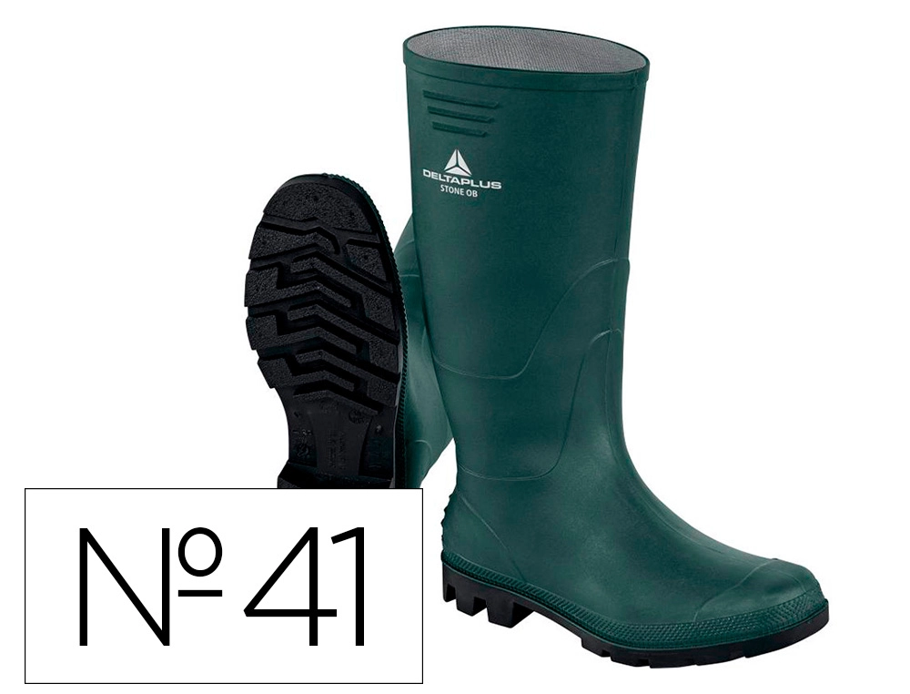 Botas deltaplus de seguridad stone pvc verde suela de tacos talla 41