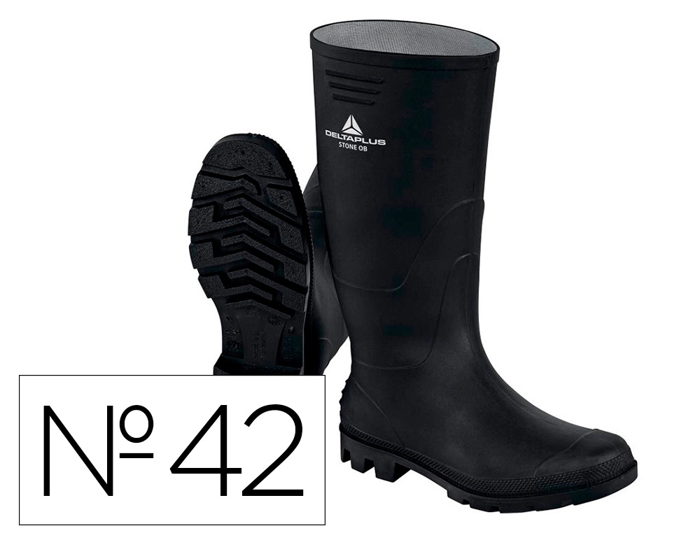 Botas deltaplus de seguridad stone pvc negro suela de tacos talla 42