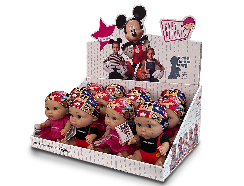 [166646] Muñeco baby pelon disney super solidario expositor de 12 unidades surtidas