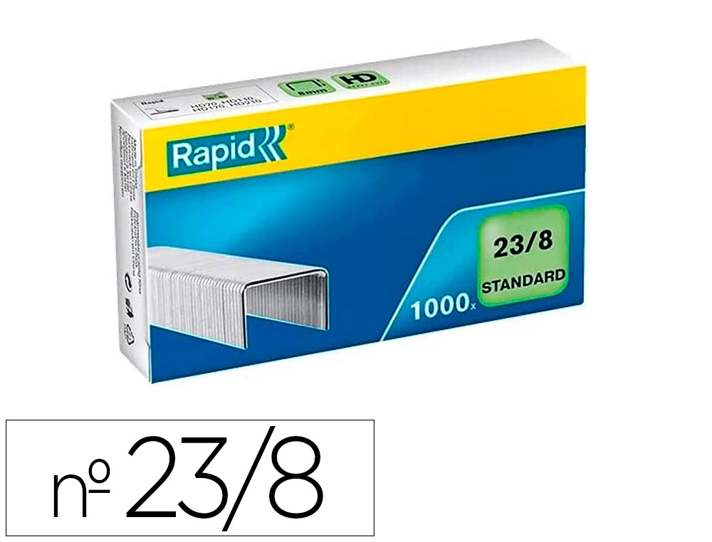 [166519] Grapas rapid 23/8 mm galvanizada caja de 1000 unidades