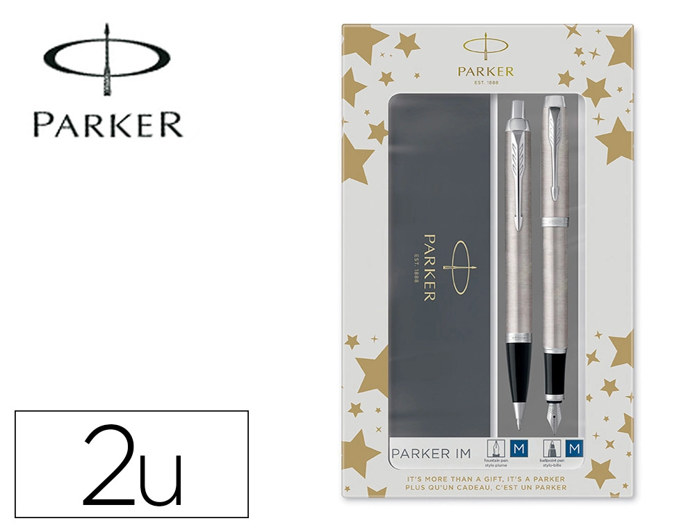 [166481] Juego parker im essential acero ct boligrafo + pluma