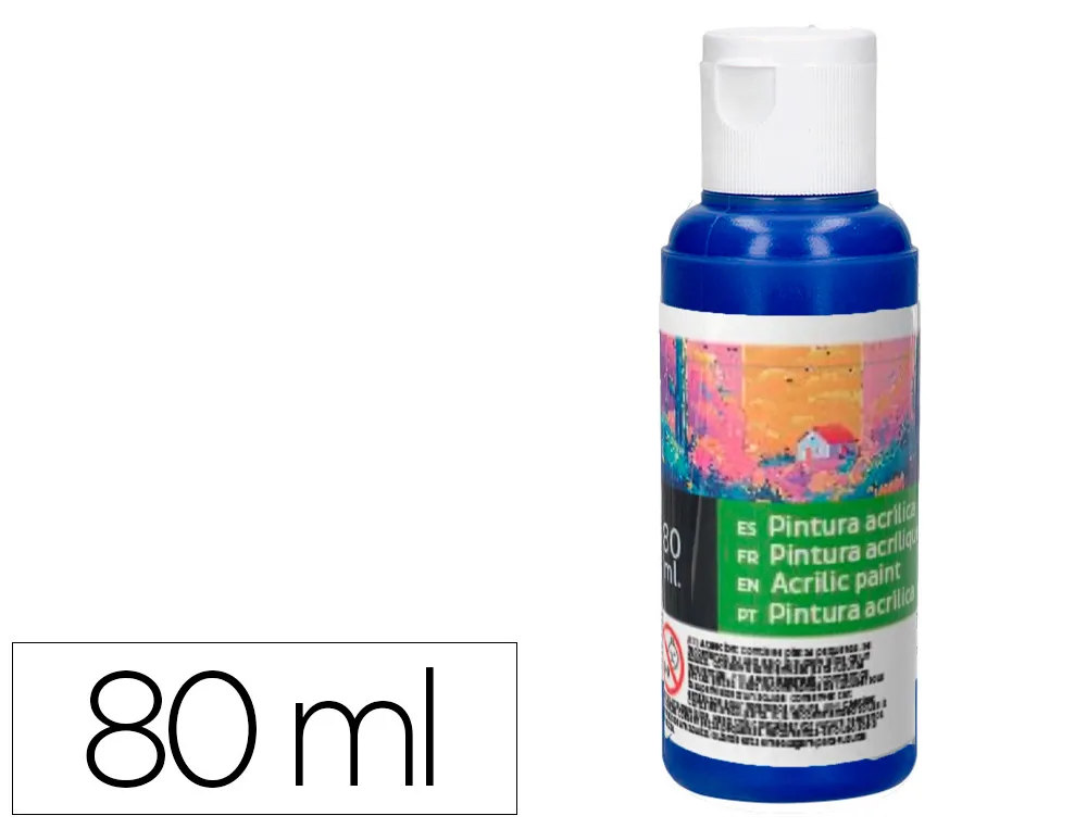 Pintura acrilica liderpapel bote de 80 ml azul ultramar