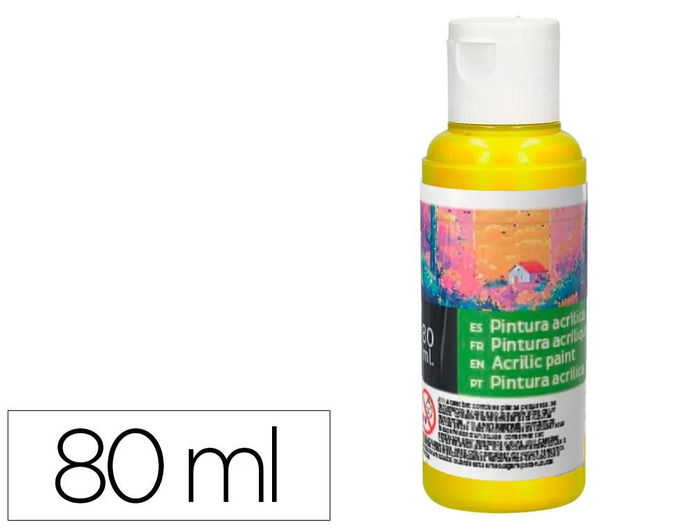 Pintura acrilica liderpapel bote de 80 ml amarillo