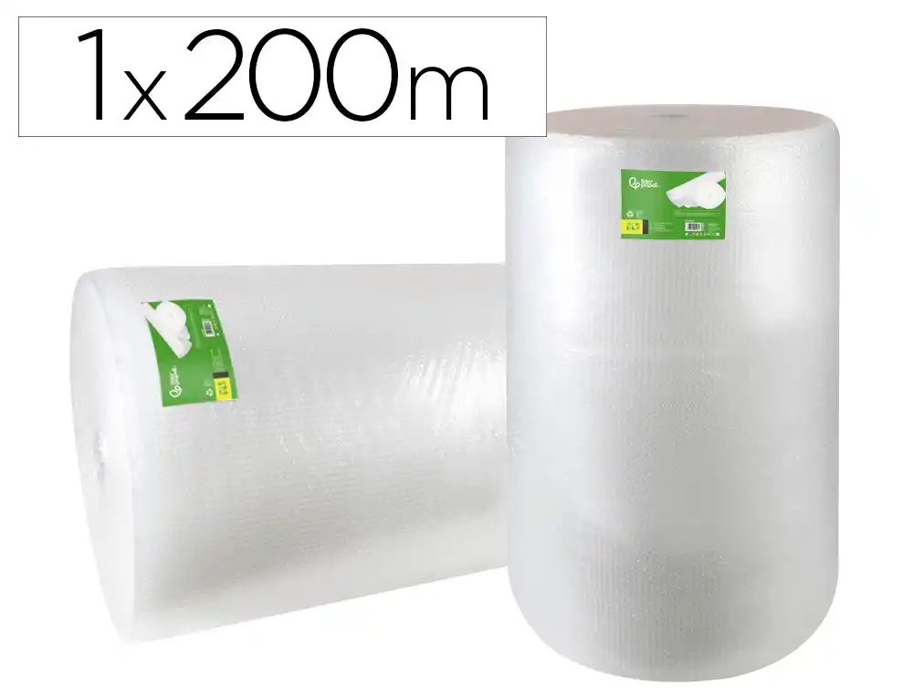 [166169] Plastico burbuja liderpapel ecouse 1x200m 30% de plastico reciclado