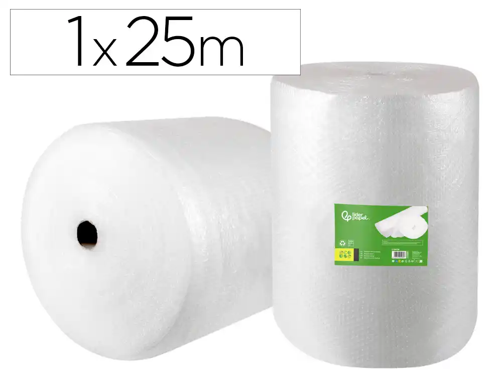 [166167] Plastico burbuja liderpapel ecouse 1x25m 30% de plastico reciclado