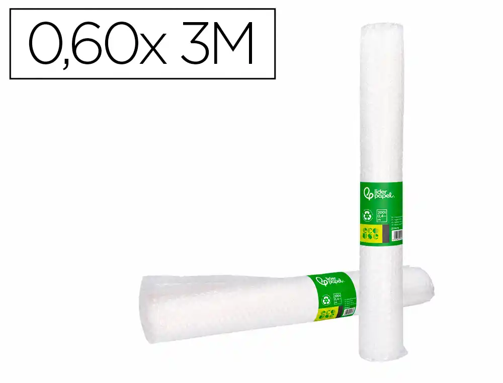 [166163] Plastico burbuja liderpapel ecouse 0.60x3m 30% de plastico reciclado
