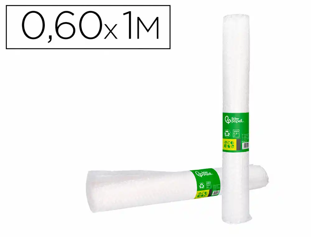 Plastico burbuja liderpapel ecouse 0.60x1m 30% de plastico reciclado