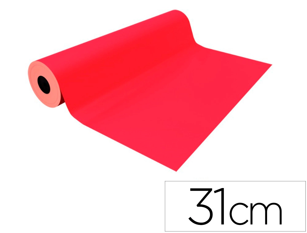 [166111] Papel de regalo basika metalizado rojo bobina ancho 31 cm longitud 80 m