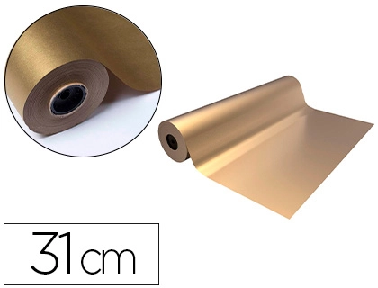 [166107] Papel de regalo basika metalizado oro bobina ancho 31 cm longitud 80 m