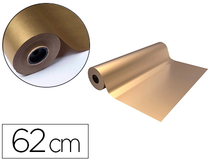 [166106] Papel de regalo basika metalizado oro bobina ancho 62 cm longitud 80 m