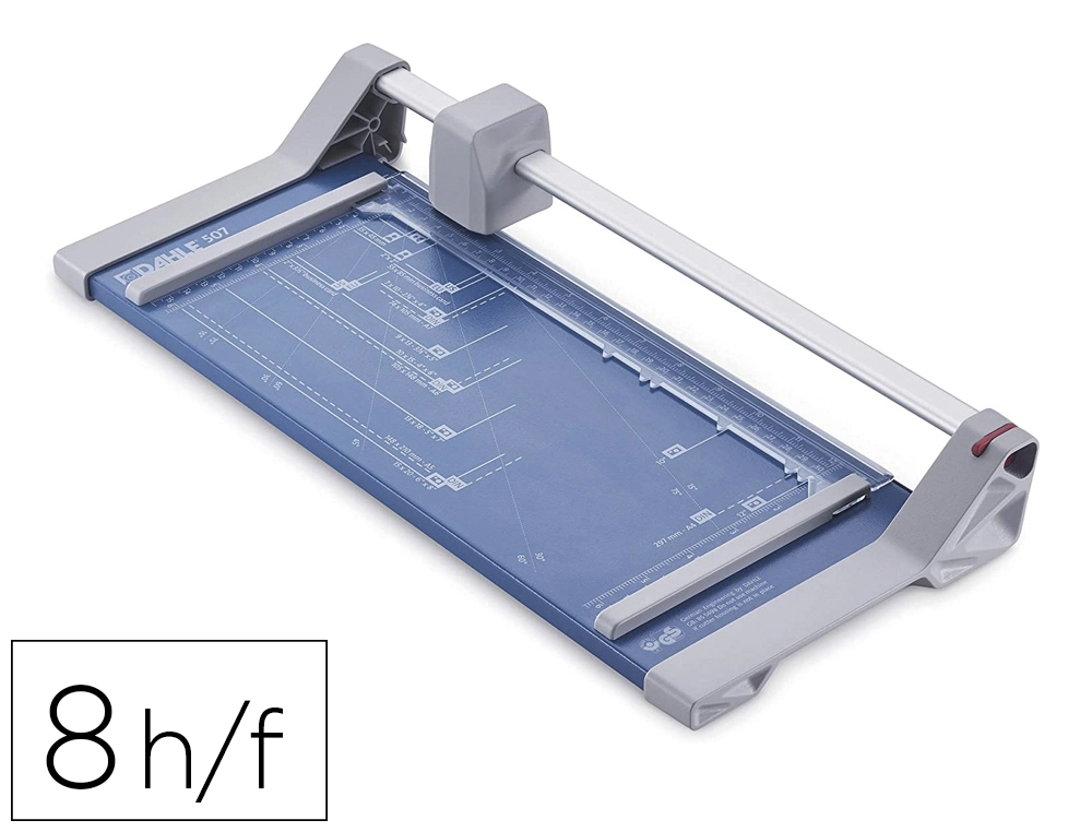 [165477] Cizalla de rodillo dahle 507 con base metalica din a4 capacidad de corte 8 hojas