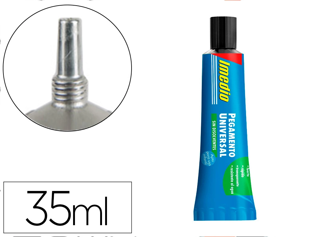 [165187] Pegamento imedio universal sin disolventes transparente banda azul 35 ml