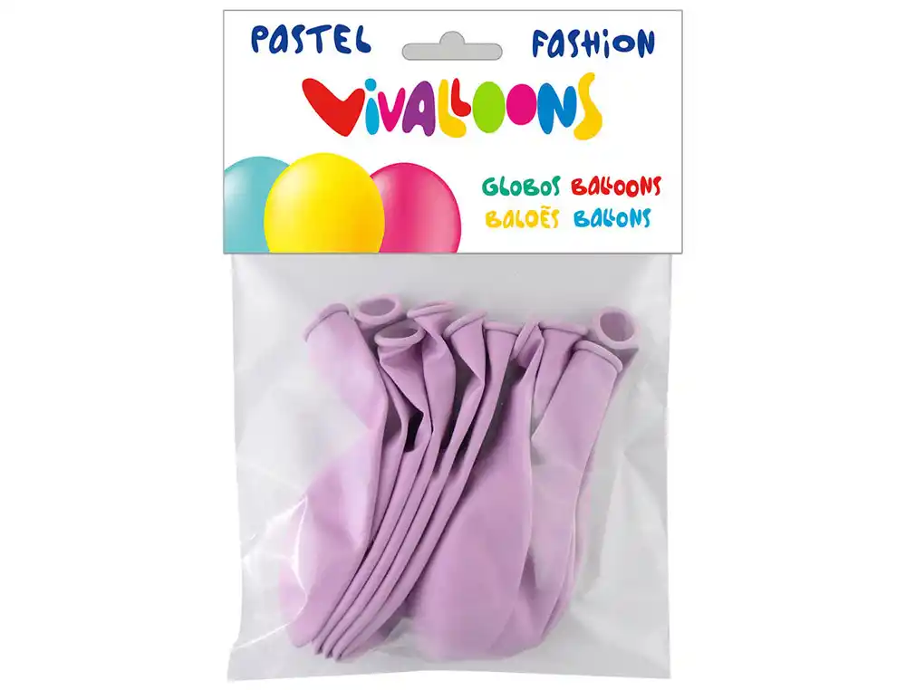 [164990] Globo 100% latex biodegradable lila claro blister de 10 unidades