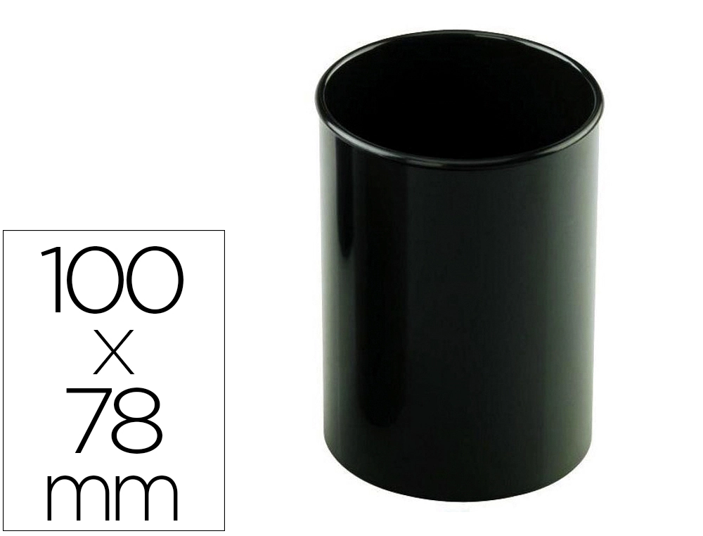 [164596] Cubilete portalapices faibo negro opaco plastico reciclado diametro 78 mm alto 100 mm alto