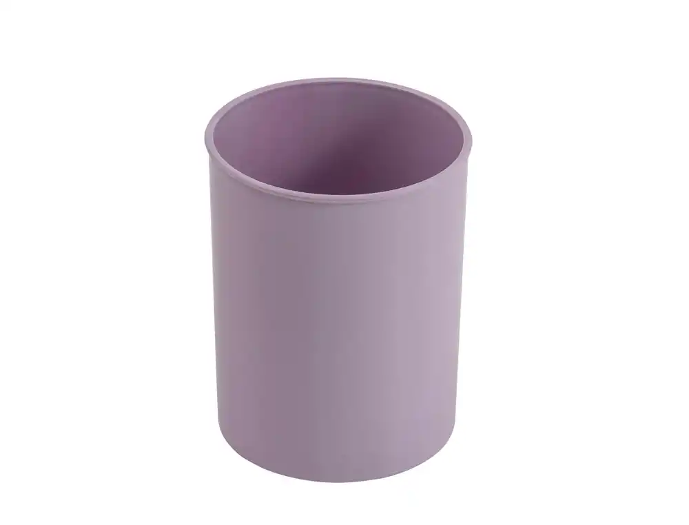 [164595] Cubilete portalapices faibo violeta pastel opaco plastico diametro 78 mm alto 100 mm