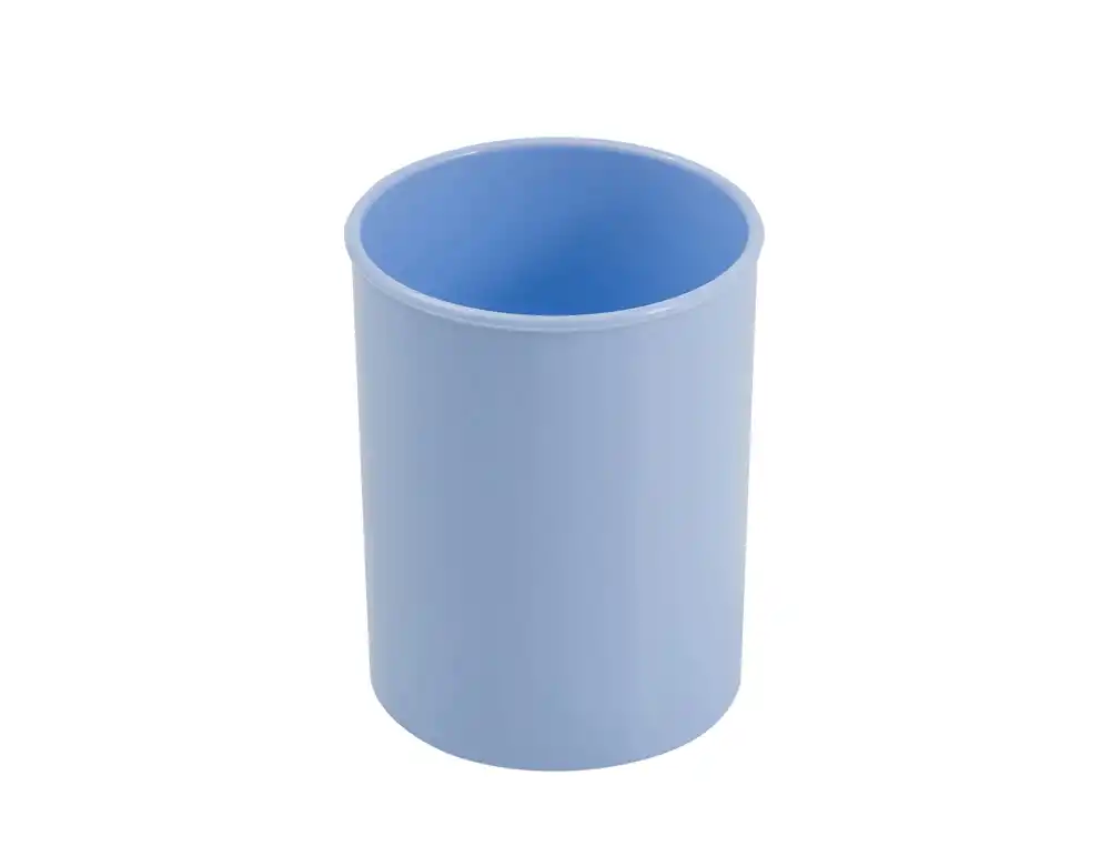 [164591] Cubilete portalapices faibo azul pastel opaco plastico diametro 78 mm alto 100 mm