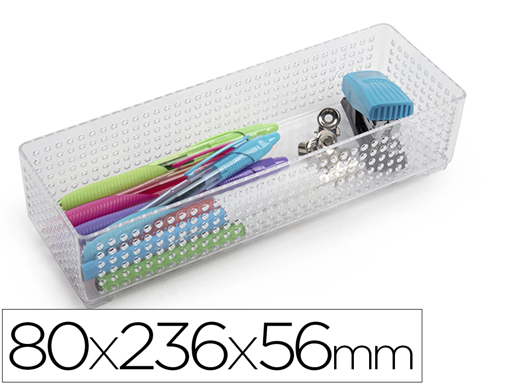 [164574] Organizador de sobremesa plasticforte transparente n 3 80x236x56 mm