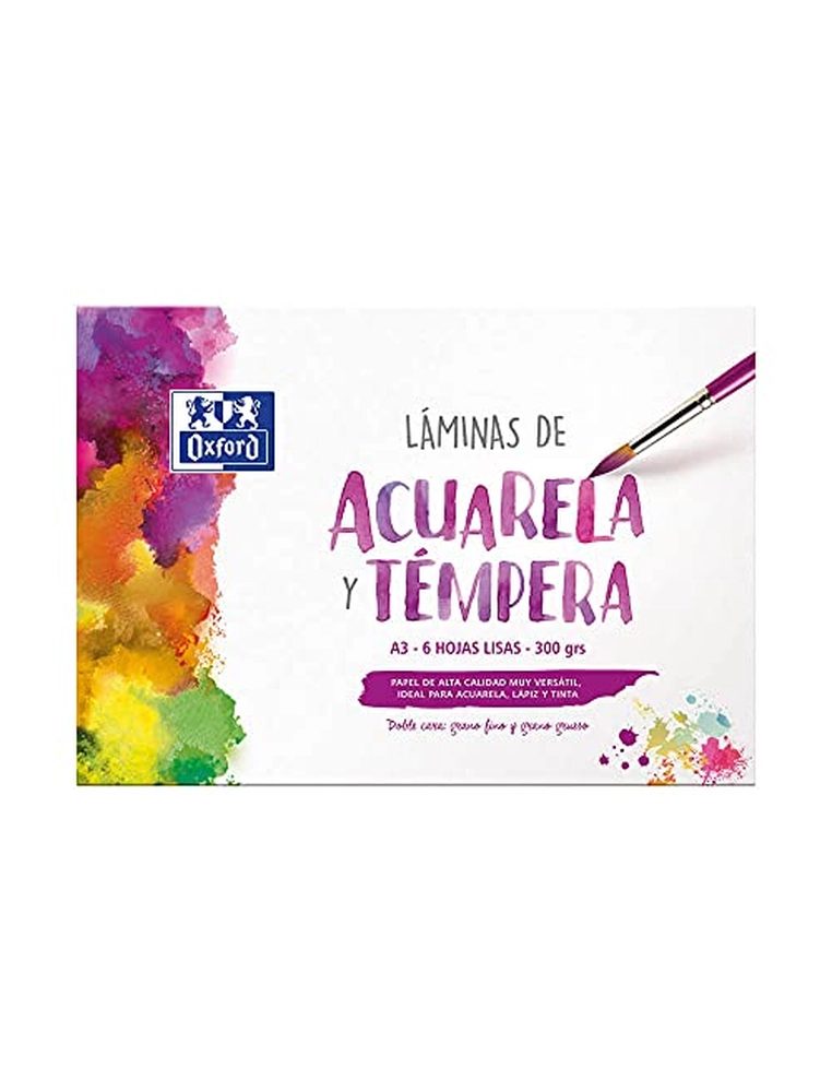 [164418] Papel de dibujo oxford acurela din a4 350 gr sobre de 6 hojas