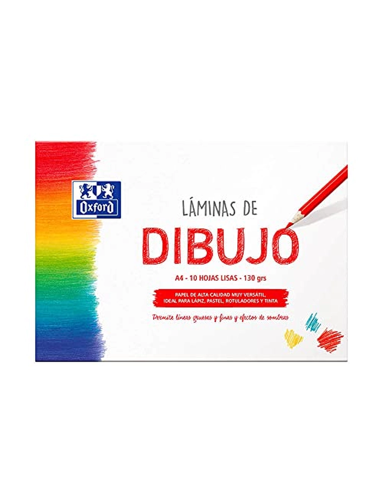 [164415] Papel de dibujo oxford din a4 liso 130 gr sobre de 10 hojas