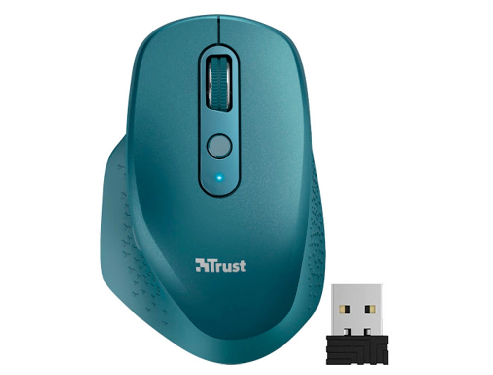 Raton trust ozaa optico inalambrico 2400dpi 6 botones usb 2.0 azul