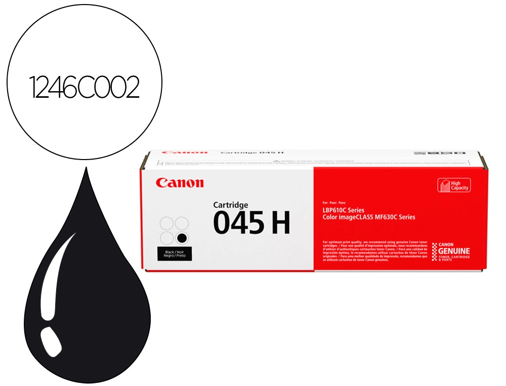[163646] Toner canon 045 h i-sensys lbp611 / lbp613 negro 2800 paginas