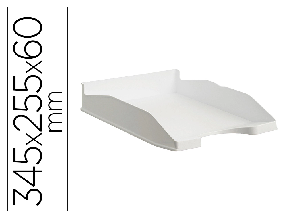 [163448] Bandeja sobremesa archivo 2000 antimicrobiana plastico apilable 3 posiciones din a4 y folio blanco 345x255x60 mm