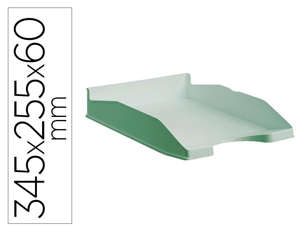 [163447] Bandeja sobremesa archivo 2000 antimicrobiana plastico apilable 3 posiciones din a4 y folio verde 345x255x60 mm