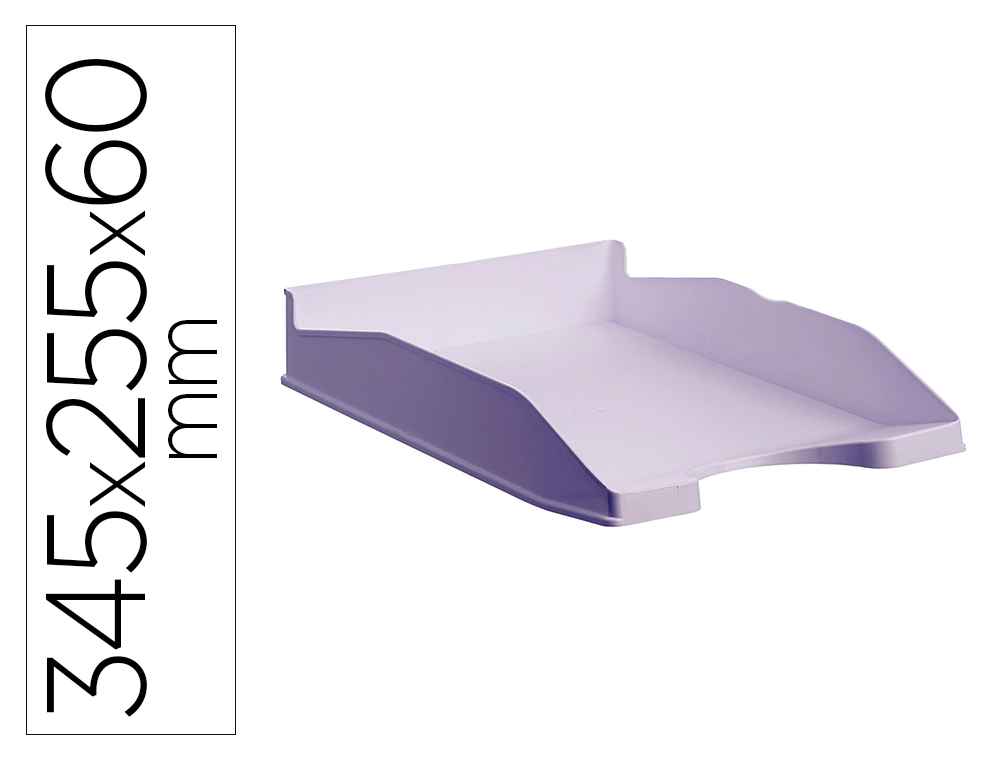 [163446] Bandeja sobremesa archivo 2000 antimicrobiana plastico apilable 3 posiciones din a4 y folio malva 345x255x60 mm