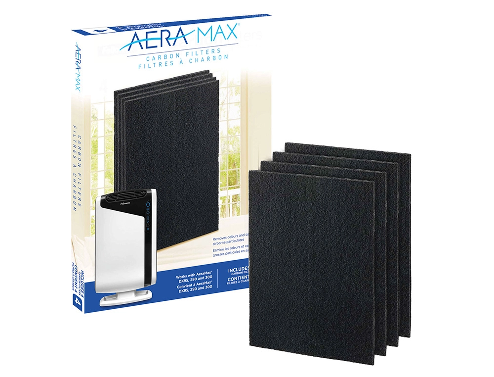 [163345] Filtro de carbono fellowes para purificador dx95 pack de 4 unidades