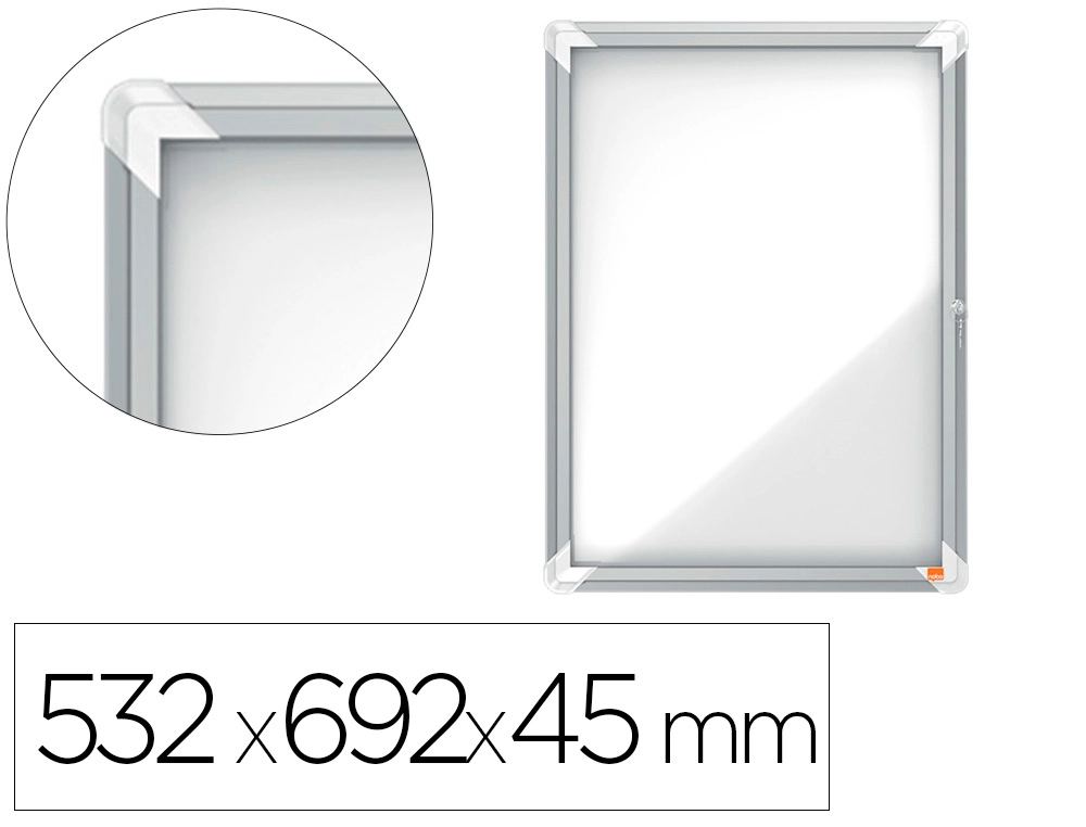[163247] Vitrina de anuncios nobo premium plus magnetica de exterior 4 x din a4 532x692x45 mm