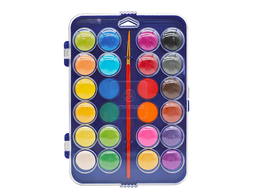 Acuarela liderpapel 24 colores con pincel estuche de plastico