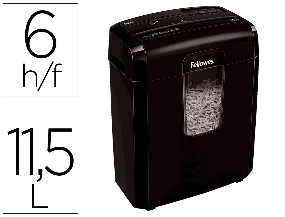 [162961] Destructora de documentos fellowes lx-25m capacidad 6h p4 destruye grapas clips y tarjeta papelera 11,5 l