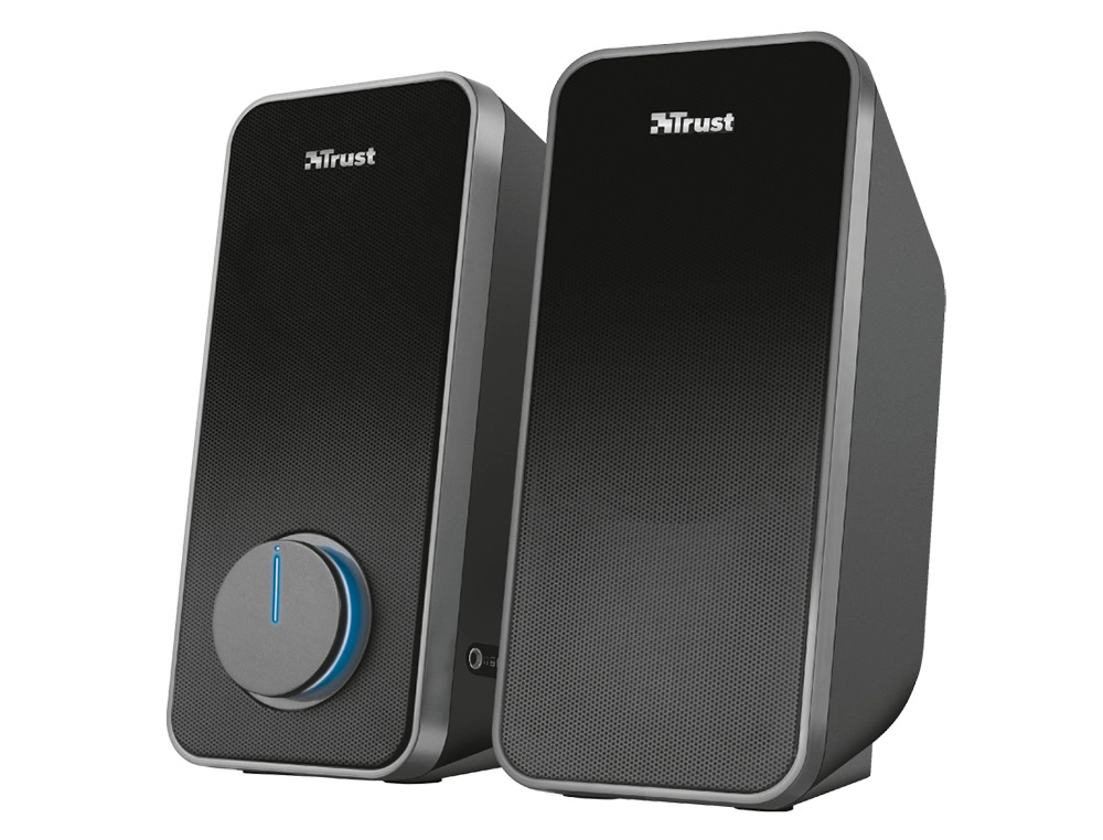 Altavoces trust arys 2.0 potencia maxima 28w control de volumen y conexion auriculares usb color negro