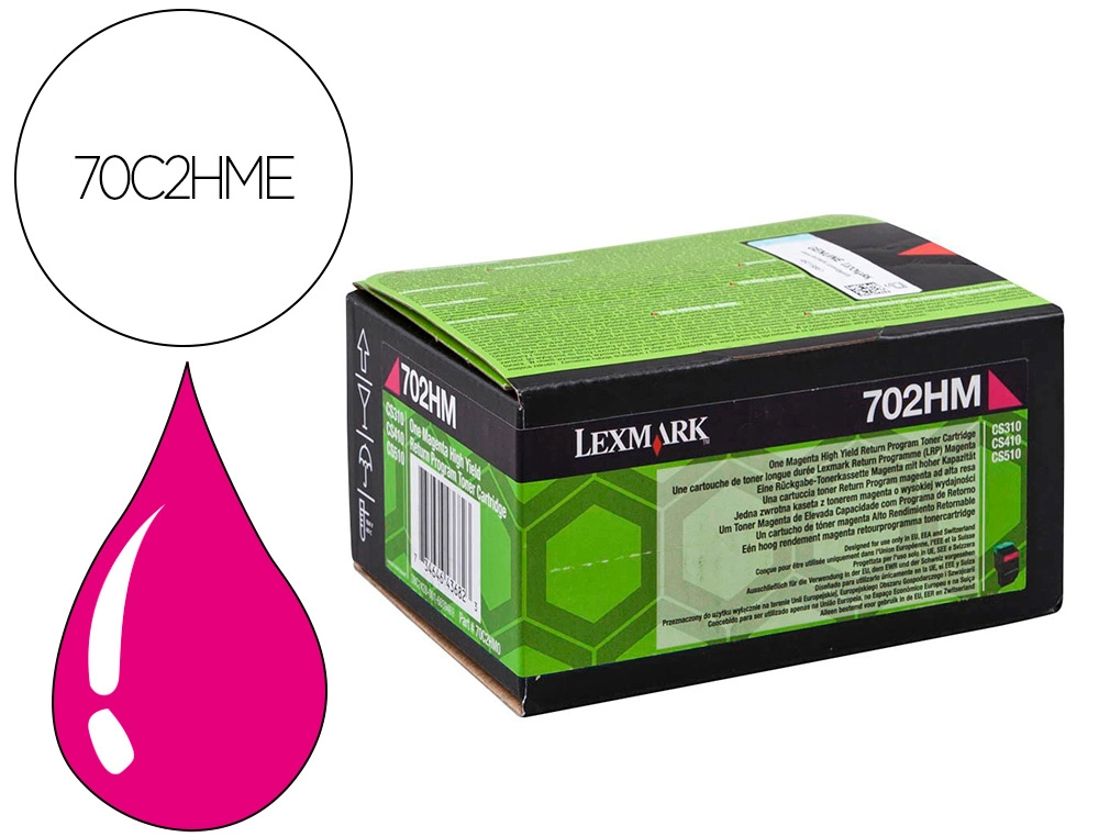 Toner lexmark laser 702hme cs310dn / cs410 dn magenta 3000 paginas