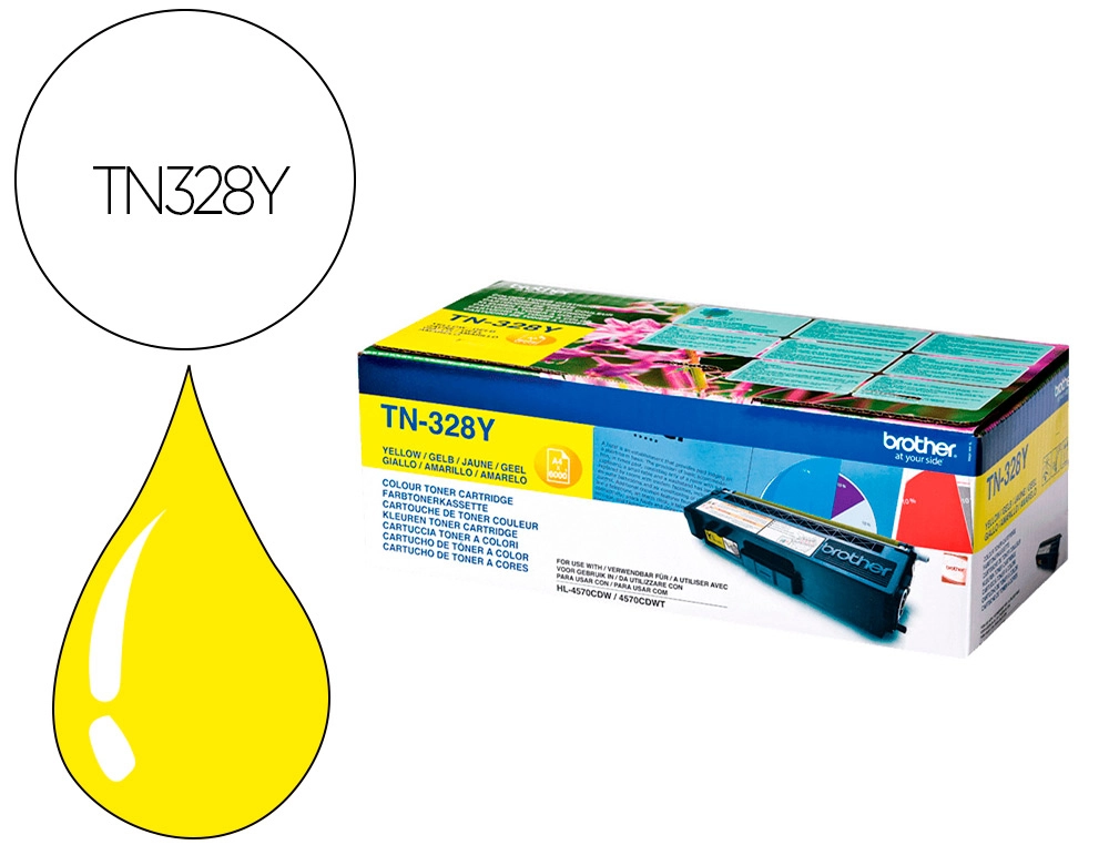 [162638] Toner brother laser tn328y amarillo alta capacidad 6000 paginas