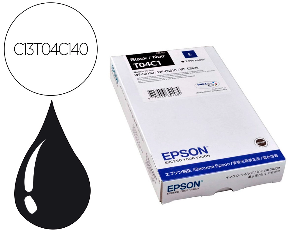 Ink-jet epson t04c1 negro 2900 paginas